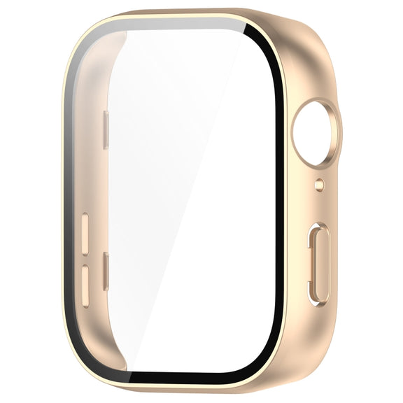 For Huawei Watch Fit 3 PC + Tempered Film Integrated Watch Protective Case(Matte Gold)