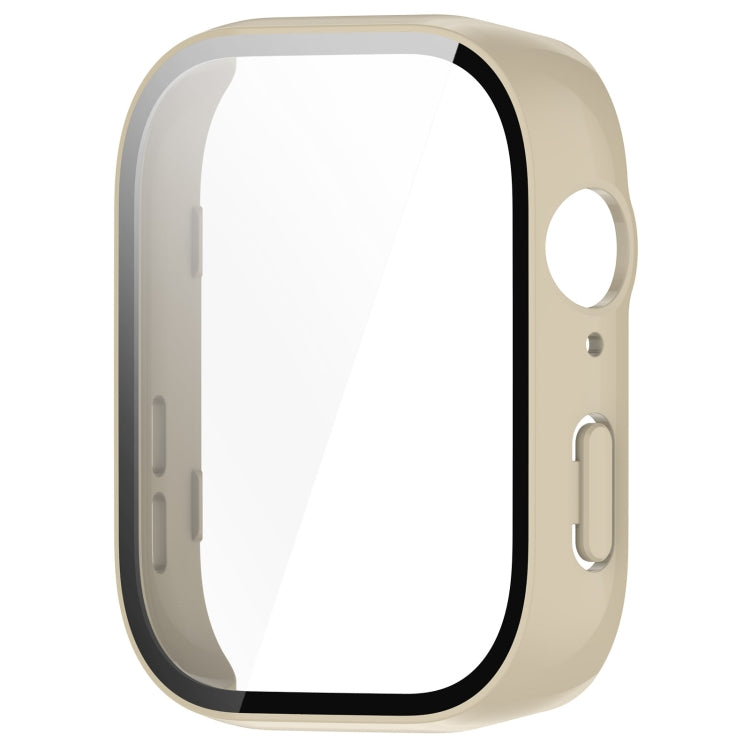 For Huawei Watch Fit 3 PC + Tempered Film Integrated Watch Protective Case(Ivory White)