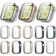 For Huawei Watch Fit 3 PC + Tempered Film Integrated Watch Protective Case(Dark Green)