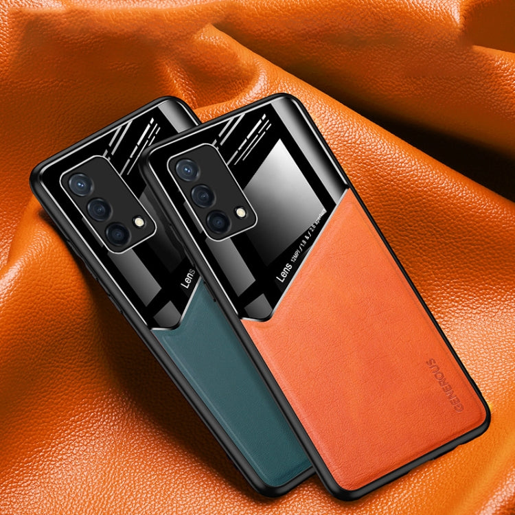 For OPPO K9 All-inclusive Leather Organic Glass Phone Case(Blue)