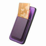 For Honor Magic6 Pro 5G Retro Magsafe Card Bag PU Back Cover Phone Case(Purple)