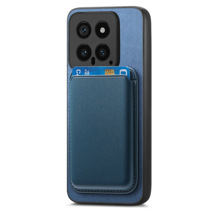 For Xiaomi Redmi K70 / K70 Pro 5G Retro Magsafe Card Bag PU Back Cover Phone Case(Blue)
