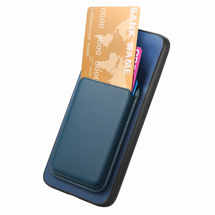 For Xiaomi Redmi K70 / K70 Pro 5G Retro Magsafe Card Bag PU Back Cover Phone Case(Blue)