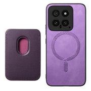 For Xiaomi Redmi K70 / K70 Pro 5G Retro Magsafe Card Bag PU Back Cover Phone Case(Purple)