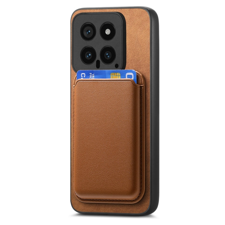For Xiaomi Redmi K70 / K70 Pro 5G Retro Magsafe Card Bag PU Back Cover Phone Case(Brown)