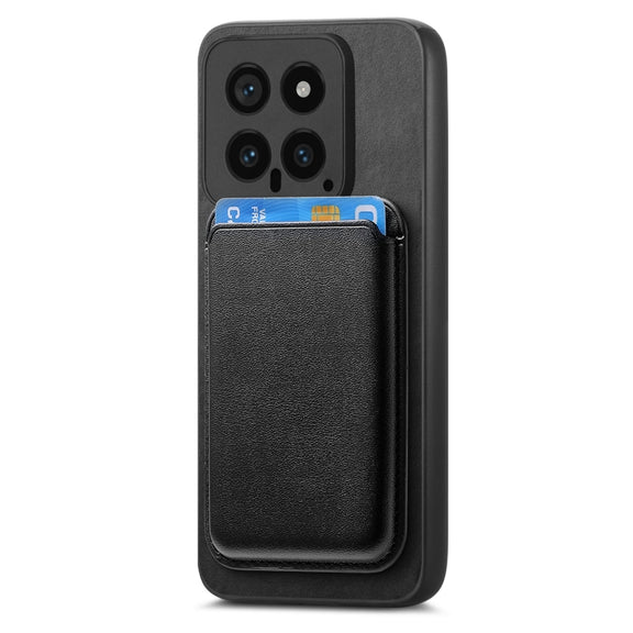 For Xiaomi Redmi K70 / K70 Pro 5G Retro Magsafe Card Bag PU Back Cover Phone Case(Black)