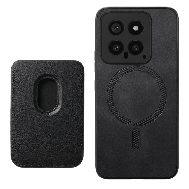 For Xiaomi Redmi K70 / K70 Pro 5G Retro Magsafe Card Bag PU Back Cover Phone Case(Black)