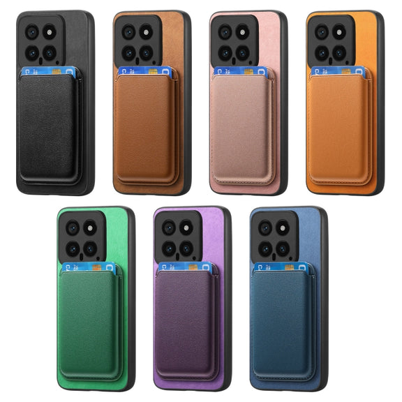 For Xiaomi Redmi K70 / K70 Pro 5G Retro Magsafe Card Bag PU Back Cover Phone Case(Black)