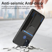 For Motorola Moto G Stylus 5G 2024 Carbon Fiber Fold Stand Elastic Card Bag Phone Case(Black)