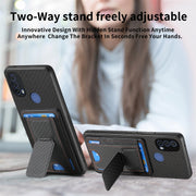 For Motorola Moto G Stylus 5G 2024 Carbon Fiber Fold Stand Elastic Card Bag Phone Case(Black)