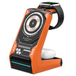 T21 3 in 1 Mecha Charger Mobile Phone Watch Earphone Desktop Wireless Charging Dock Station(Orange) - Wireless Charger by PMC TechLife | Online Shopping South Africa | PMC TechLife | Buy Now Pay Later Mobicred