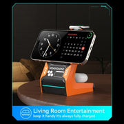 T21 3 in 1 Mecha Charger Mobile Phone Watch Earphone Desktop Wireless Charging Dock Station(Orange)