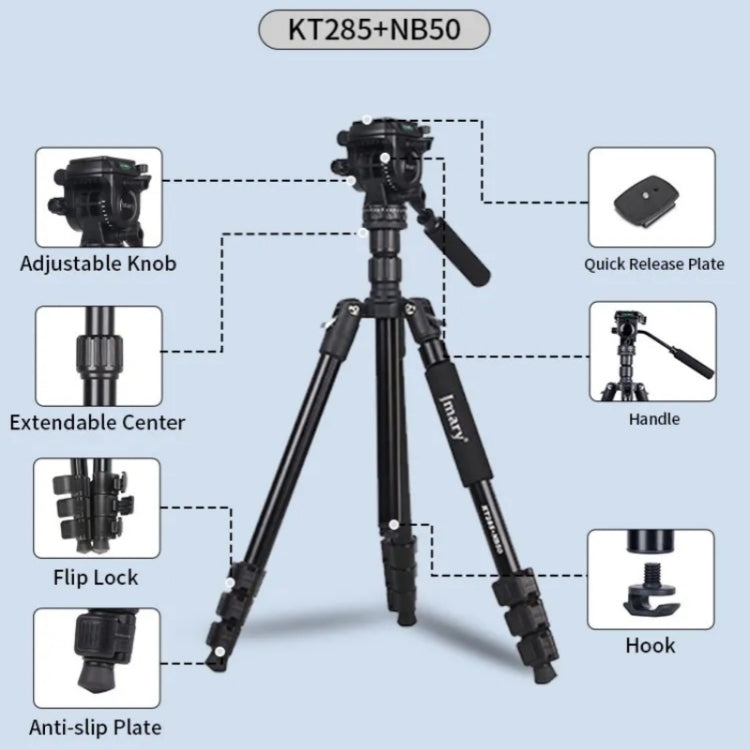 JMARY KT285+NB50 Camera Stand Extendable Height Aluminum Alloy Camera Holder Tripod - free shipping - PMC TechLife - Order now!