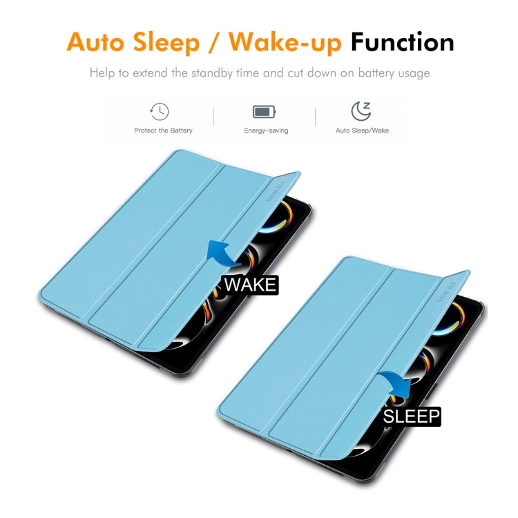 For iPad Pro 11 2024 ENKAY Tri-fold Custer Texture Platic Leather Smart Tablet Case(Black) - free shipping - PMC TechLife - Order now!