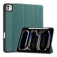 For iPad Pro 11 2024 ENKAY Tri-fold Custer Texture TPU Leather Smart Tablet Case with Pen Slot(Dark Green) - iPad Pro 11 2024 Cases by ENKAY | Online Shopping South Africa | PMC TechLife | Buy Now Pay Later Mobicred
