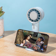 WX-633 Summer Handheld Fan 3 Speeds Semiconductor Cold Compress Desk Fan(Navy Blue)