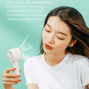 WX-633 Summer Handheld Fan 3 Speeds Semiconductor Cold Compress Desk Fan(White)
