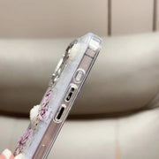For iPhone 16 Pro Max Glitter 3D Butterfly TPU Phone Case(Blue)