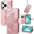 For Huawei Pura 70 Butterfly Love Flower Embossed Leather Phone Case(Rose Gold) - Huawei Cases by PMC Jewellery | Online Shopping South Africa | PMC Jewellery | Buy Now Pay Later Mobicred