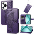 For Huawei Pura 70 Butterfly Love Flower Embossed Leather Phone Case(Purple) - Huawei Cases by PMC Jewellery | Online Shopping South Africa | PMC Jewellery | Buy Now Pay Later Mobicred