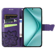 For Huawei Pura 70 Butterfly Love Flower Embossed Leather Phone Case(Purple)