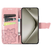 For Huawei Pura 70 Pro Butterfly Love Flower Embossed Leather Phone Case(Rose Gold)