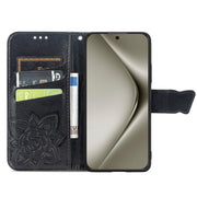 For Huawei Pura 70 Pro Butterfly Love Flower Embossed Leather Phone Case(Black)