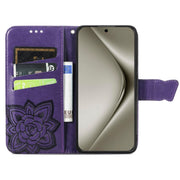 For Huawei Pura 70 Pro Butterfly Love Flower Embossed Leather Phone Case(Purple)