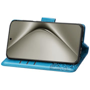 For Huawei Pura 70 Pro+ Butterfly Love Flower Embossed Leather Phone Case(Blue)