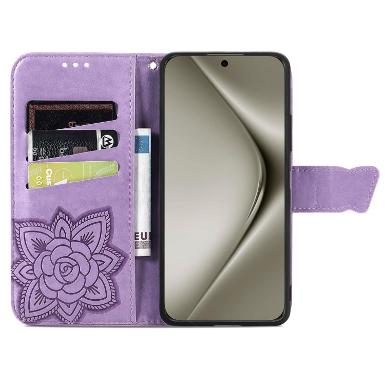 For Huawei Pura 70 Pro+ Butterfly Love Flower Embossed Leather Phone Case(Lavender)