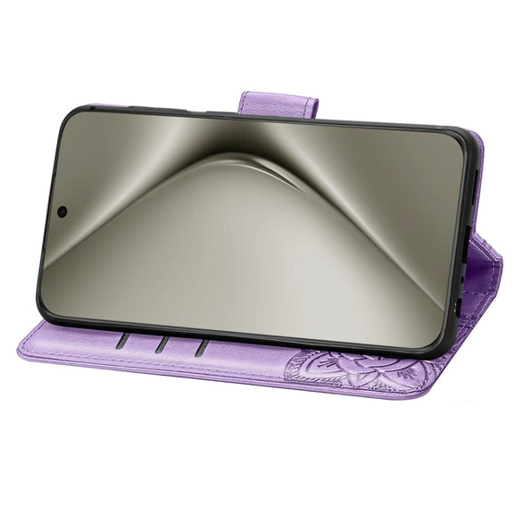 For Huawei Pura 70 Pro+ Butterfly Love Flower Embossed Leather Phone Case(Lavender)