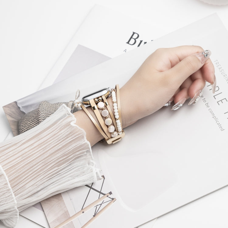 For Apple Watch Ultra 2 49mm Beaded National Style Bracelet Crystal Watch Band(Rose Gold) - free shipping - PMC TechLife - Order now!