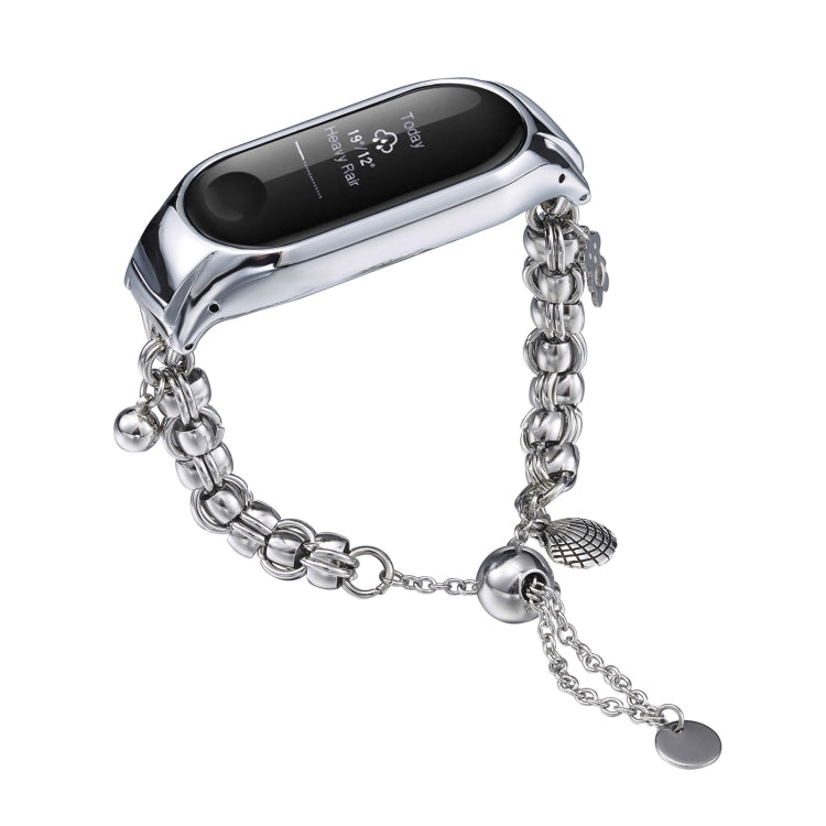 For Xiaomi Mi Band 3 / 4 Beaded Bracelet Metal Watch Band(Silver+Single Bead) - free shipping - PMC TechLife - Order now!