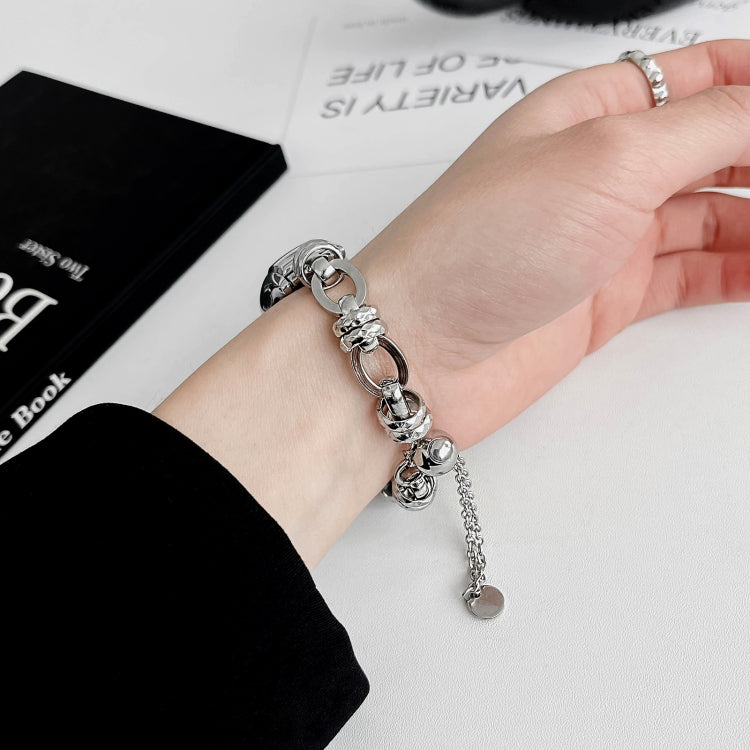 For Xiaomi Mi Band 5 / 6 Beaded Bracelet Metal Watch Band(Silver+Dual Ring) - free shipping - PMC TechLife - Order now!