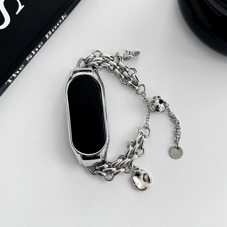 For Xiaomi Mi Band 5 / 6 Beaded Bracelet Metal Watch Band(Silver+Corn) - free shipping - PMC TechLife - Order now!