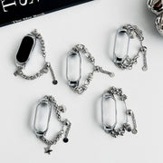 For Xiaomi Mi Band 8 Beaded Bracelet Metal Watch Band(Silver+Single Bead)