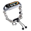 For Xiaomi Mi Band 8 Crystal Beaded Onyx Watch Band(Silver+Black Pearl) - free shipping - PMC TechLife - Order now!