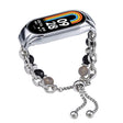 For Xiaomi Mi Band 8 Crystal Beaded Onyx Watch Band(Silver+Agate Bead) - free shipping - PMC TechLife - Order now!