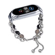 For Xiaomi Mi Band 5 / 6 Crystal Beaded Onyx Watch Band(Silver+Agate Bead) - free shipping - PMC TechLife - Order now!