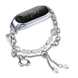 For Xiaomi Mi Band 3 / 4 Crystal Beaded Onyx Watch Band(Silver+White Pearl) - free shipping - PMC TechLife - Order now!