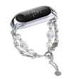 For Xiaomi Mi Band 3 / 4 Crystal Beaded Onyx Watch Band(Silver+Crystal Bead) - free shipping - PMC TechLife - Order now!