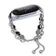 For Xiaomi Mi Band 3 / 4 Crystal Beaded Onyx Watch Band(Silver+Agate Bead) - free shipping - PMC TechLife - Order now!