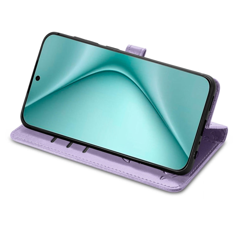 For Huawei Pura 70 Cat and Dog Embossed Leather Phone Case(Purple) - Huawei Cases by PMC Jewellery | Online Shopping South Africa | PMC Jewellery | Buy Now Pay Later Mobicred