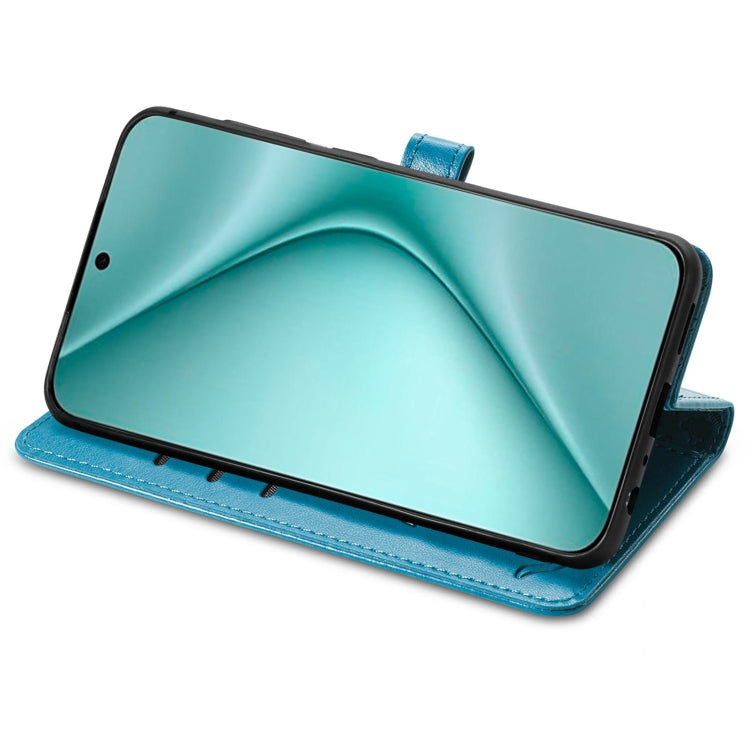 For Huawei Pura 70 Pro Cat and Dog Embossed Leather Phone Case(Blue) - Huawei Cases by PMC Jewellery | Online Shopping South Africa | PMC Jewellery | Buy Now Pay Later Mobicred