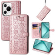 For Huawei Pura 70 Pro Cat and Dog Embossed Leather Phone Case(Rose Gold) - Huawei Cases by PMC Jewellery | Online Shopping South Africa | PMC Jewellery | Buy Now Pay Later Mobicred