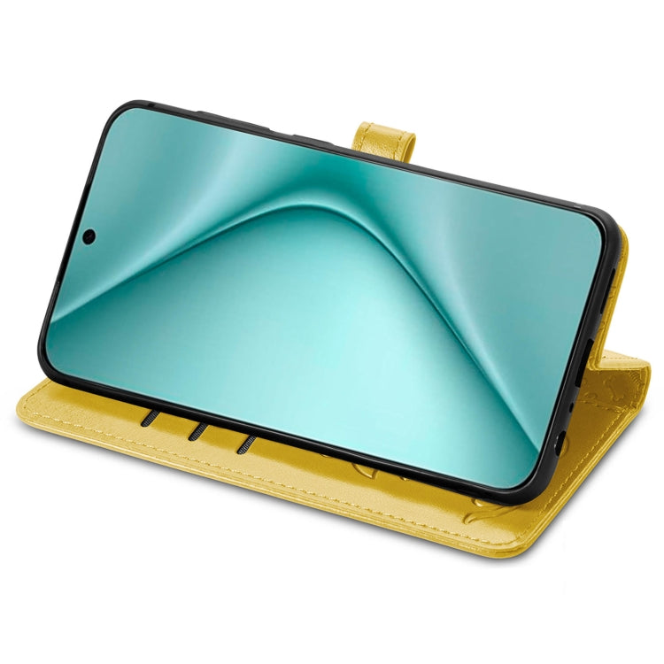 For Huawei Pura 70 Pro+ Cat and Dog Embossed Leather Phone Case(Yellow) - Huawei Cases by PMC Jewellery | Online Shopping South Africa | PMC Jewellery | Buy Now Pay Later Mobicred