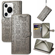 For Huawei Pura 70 Ultra Cat and Dog Embossed Leather Phone Case(Gray) - free shipping - PMC Jewellery - Order now!