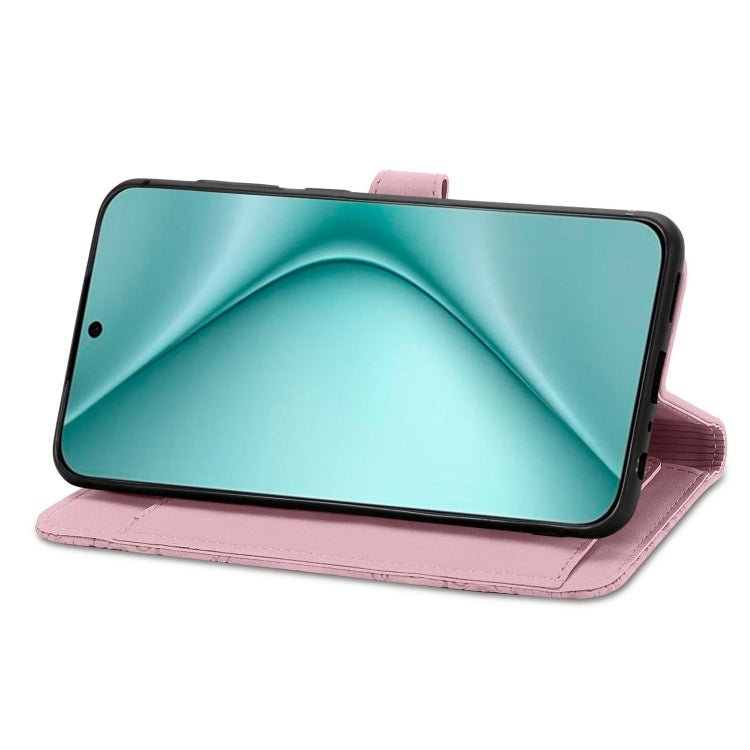 For Huawei Pura 70 Pro Embossed Flower Zipper Leather Phone Case(Pink) - Huawei Cases by PMC Jewellery | Online Shopping South Africa | PMC Jewellery | Buy Now Pay Later Mobicred