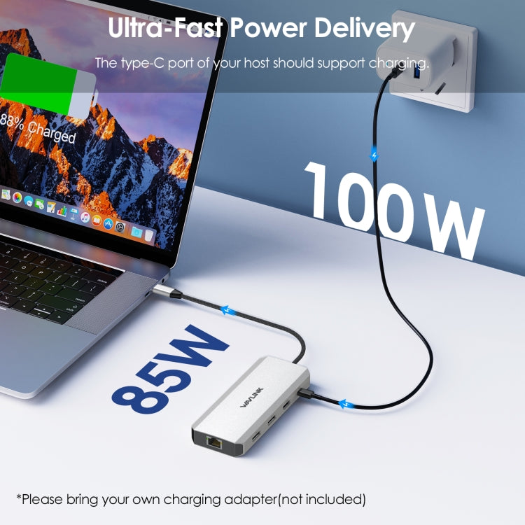 WAVLINK UMD306 12 in 1 Dual 8K Triple Monitor Multiport Adapter - free shipping - PMC TechLife - Order now!