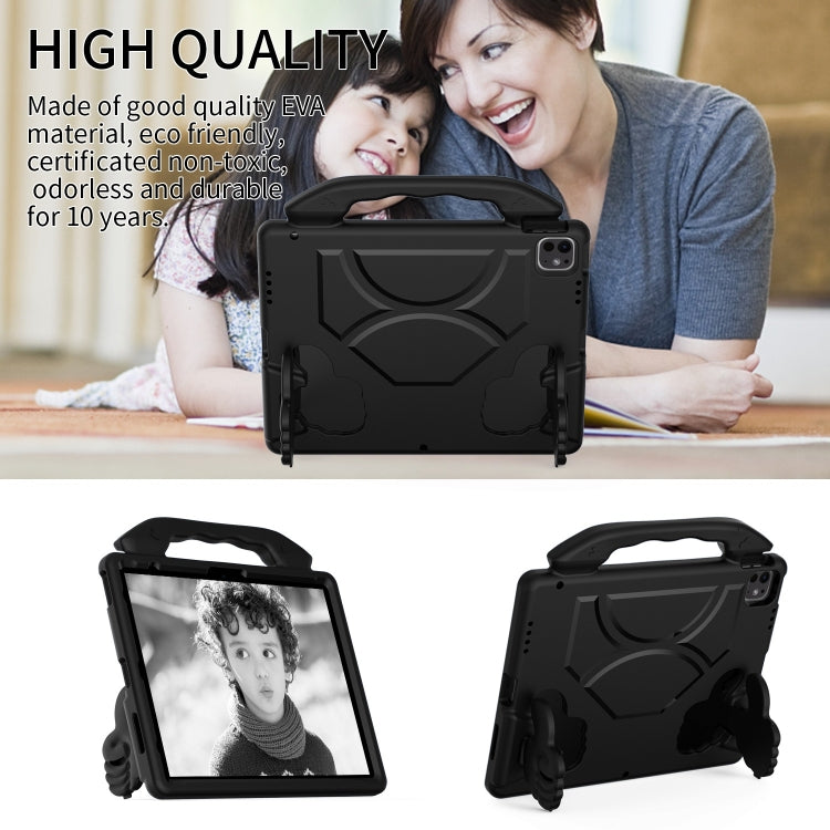 For iPad Pro 13 2024 Children EVA Shockproof Tablet Case with Thumb Bracket(Black)